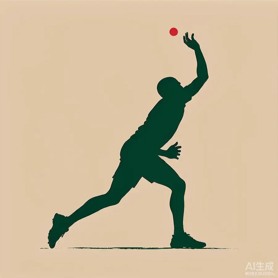 Silhouette illustration of a tall left-arm fast bowler in full delivery stride - decorative, not a photo of Mohammad Irfan