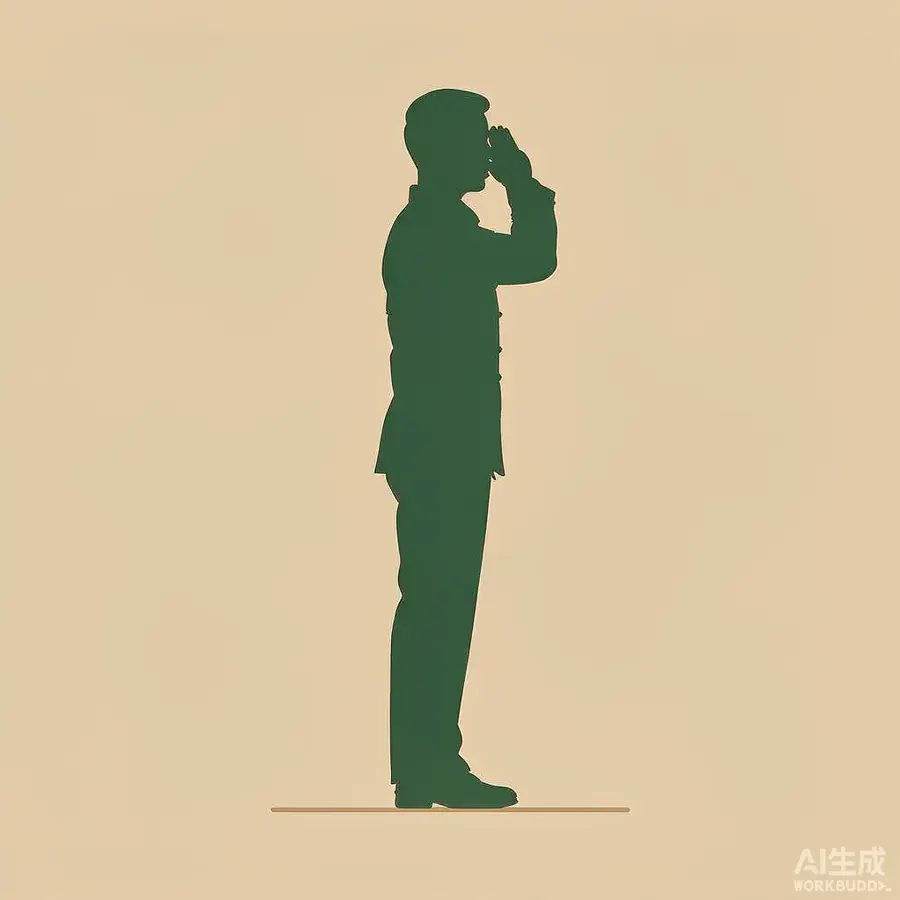 Silhouette illustration of a soldier saluting - decorative, not a photo of Major Tufail Mohammad